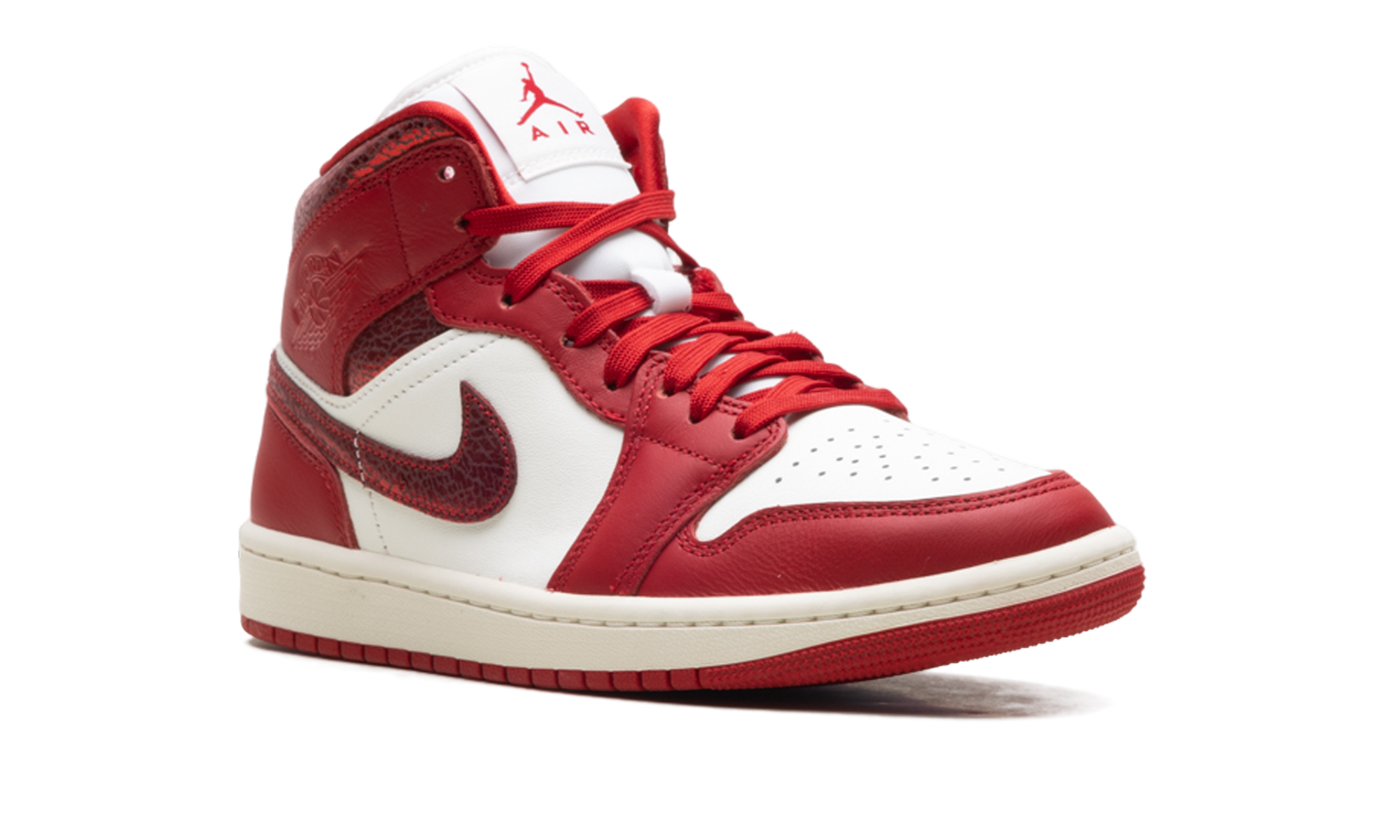 Air Jordan 1 Mid WMNS "Red Cracked Leather" HJ9337 106