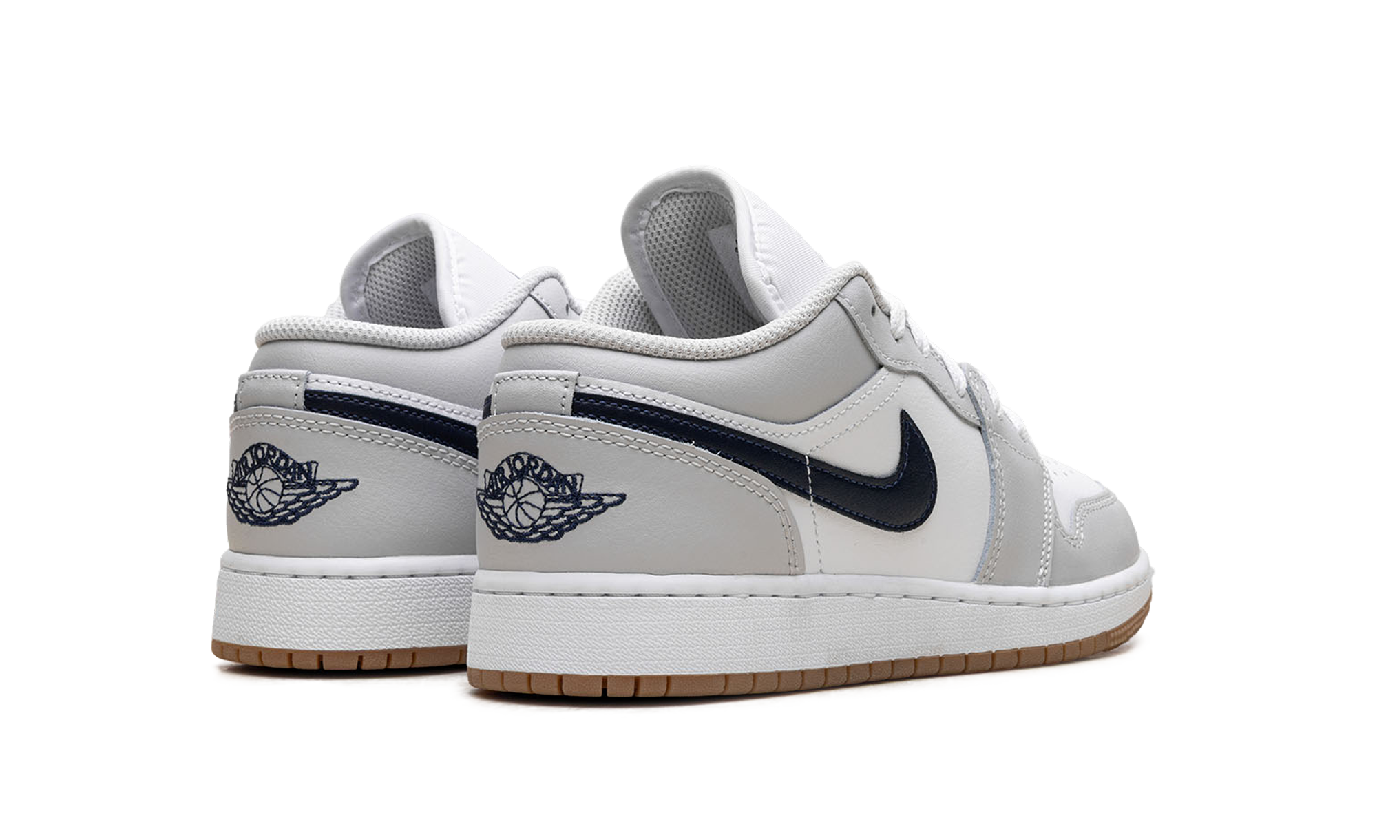 Jordan 1 Low GS "White Neutral Grey Gum Midnight Navy" 553560 146