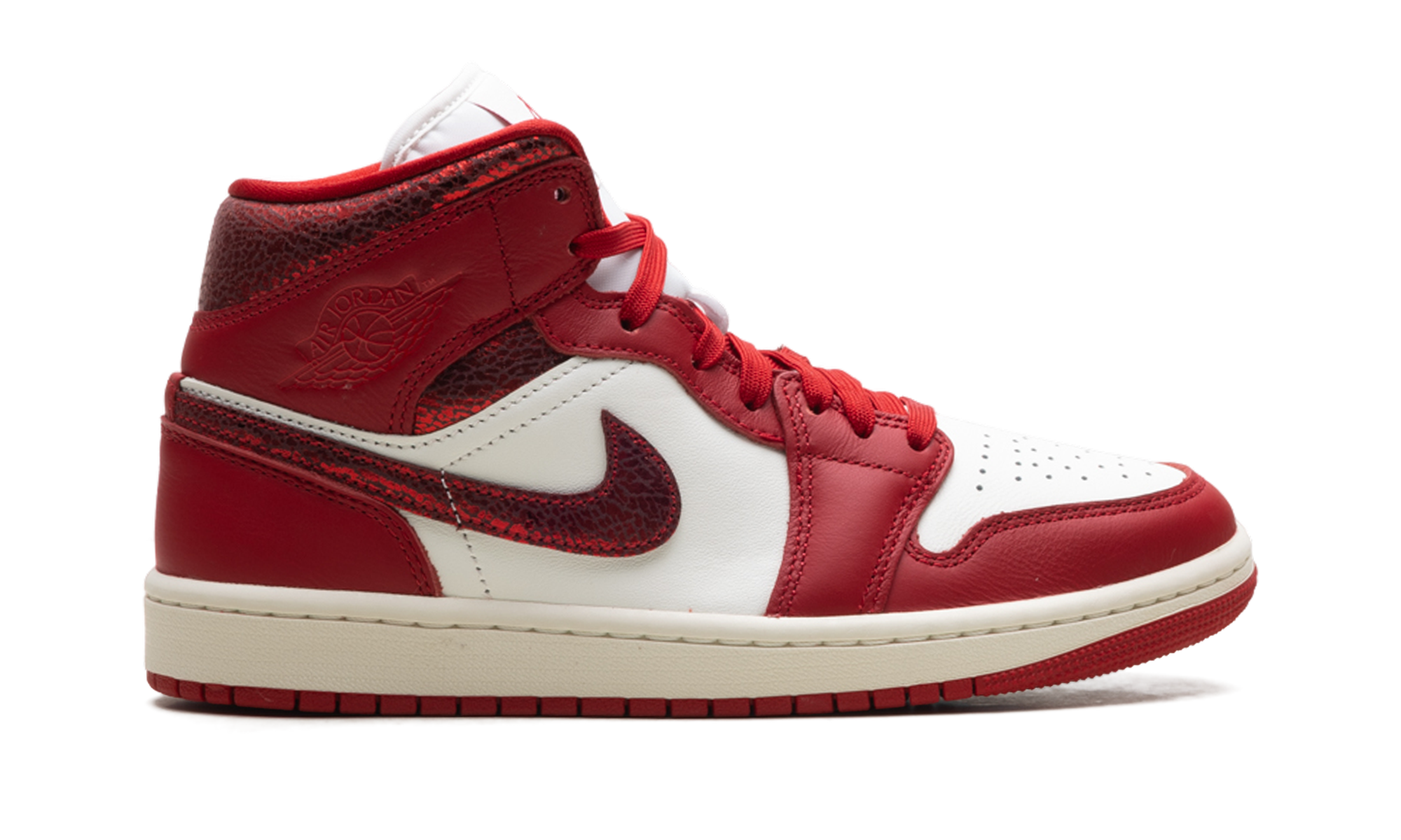 Air Jordan 1 Mid WMNS "Red Cracked Leather" HJ9337 106