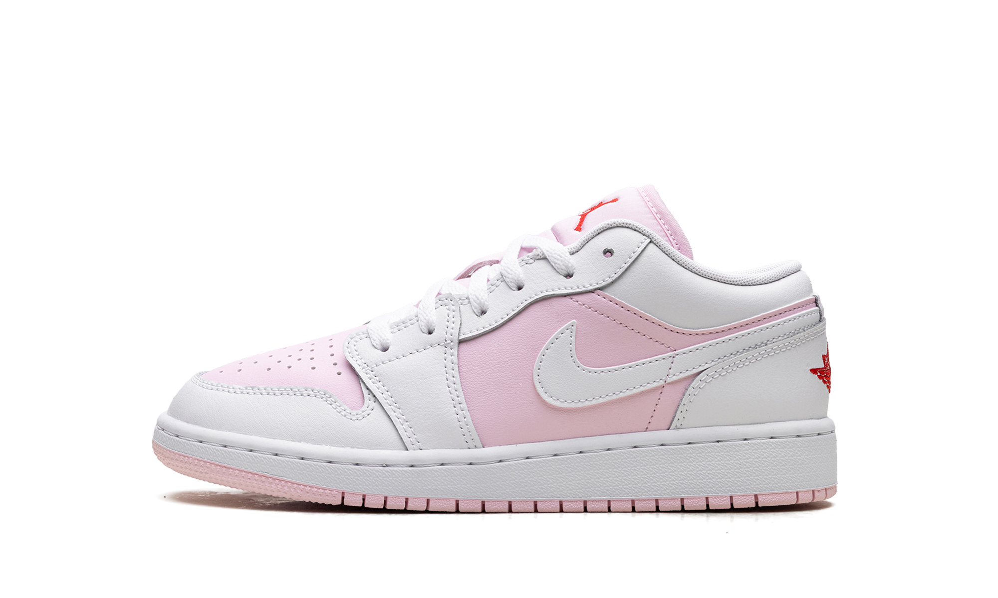 Jordan 1 Low GS "Pink Foam Fire Red White" 553560 608