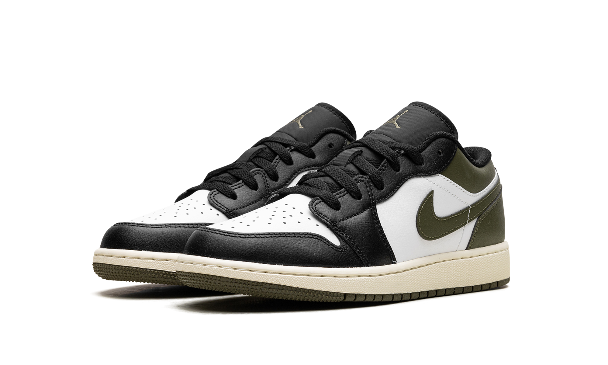 Jordan 1 Low GS "Black Toe Medium Olive" 553560 092