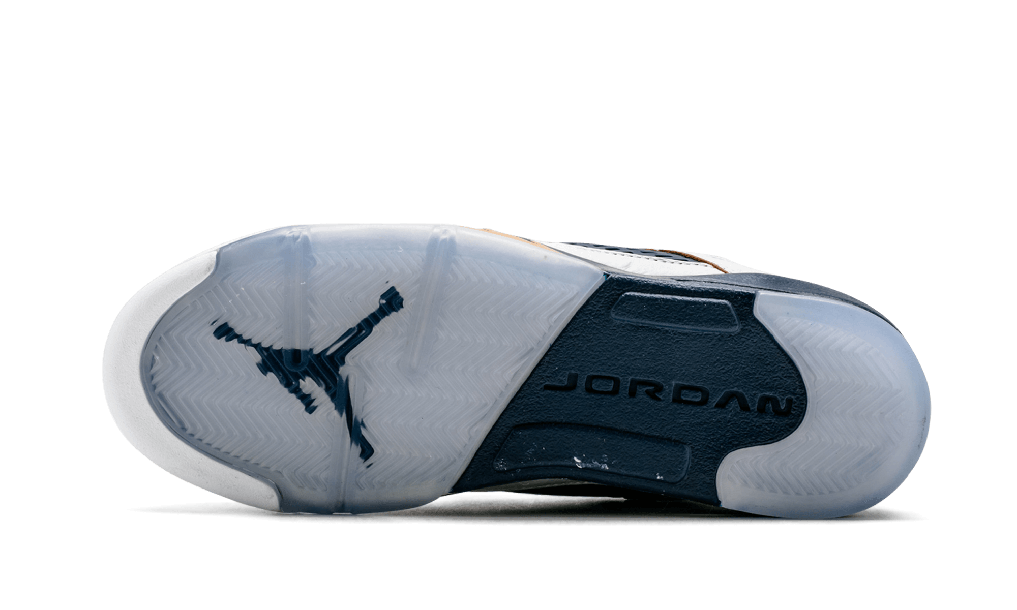 Air Jordan 5 Retro Low GS "WHITE / METALLIC GOLD / MID NAVY" 314338 135