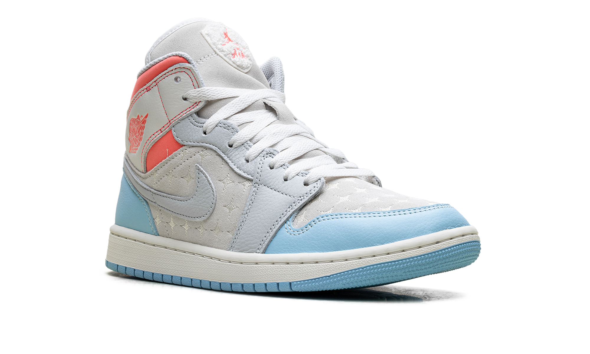 Air Jordan 1 Mid WMNS "White/Light Blue/Pink" IM7420 133
