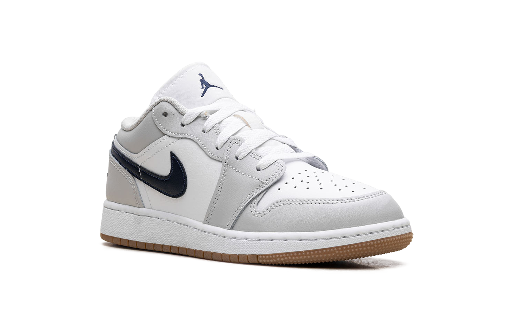 Jordan 1 Low GS "White Neutral Grey Gum Midnight Navy" 553560 146