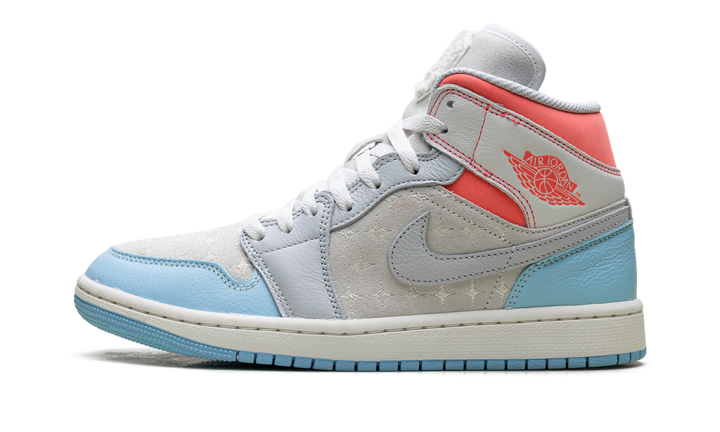 Air Jordan 1 Mid WMNS "White/Light Blue/Pink" IM7420 133