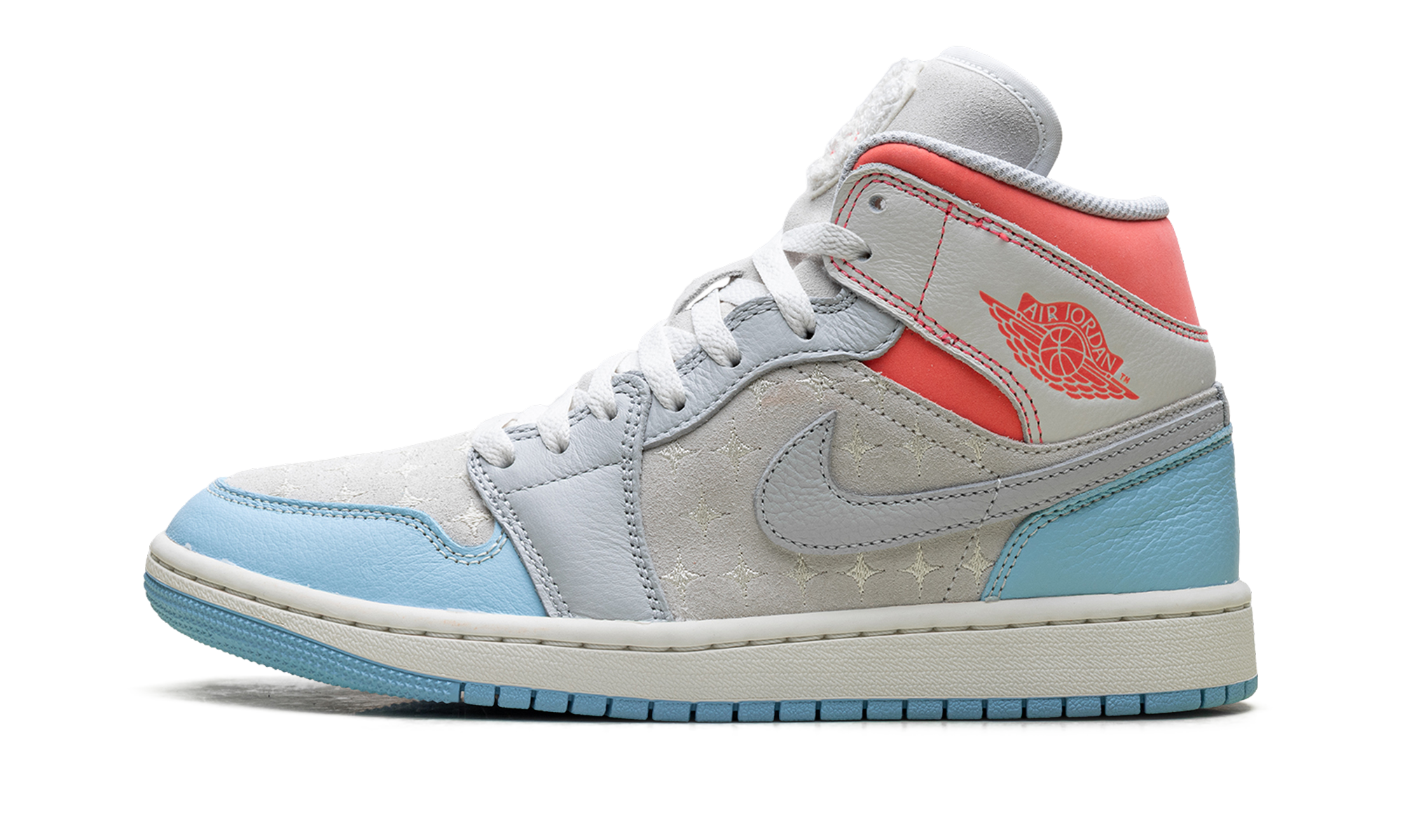 Air Jordan 1 Mid WMNS "White/Light Blue/Pink" IM7420 133