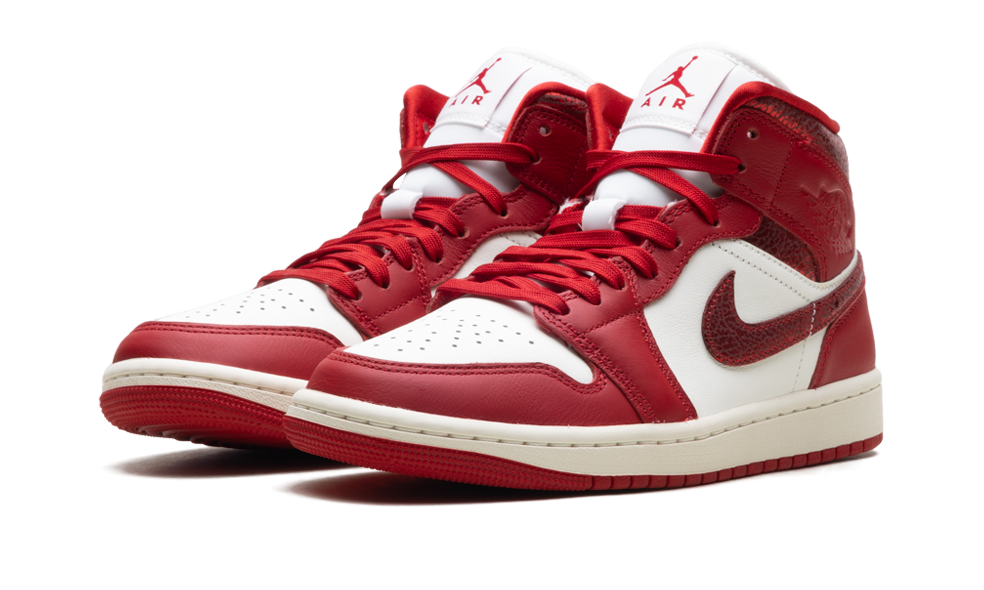 Air Jordan 1 Mid WMNS "Red Cracked Leather" HJ9337 106