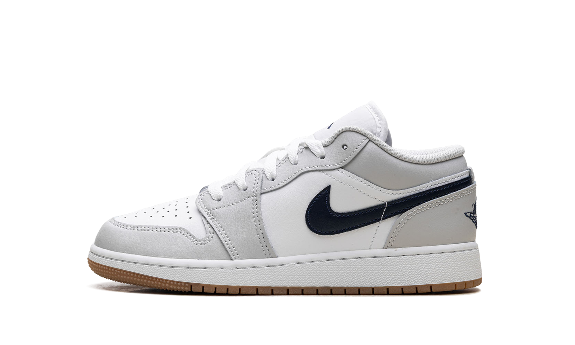 Jordan 1 Low GS "White Neutral Grey Gum Midnight Navy" 553560 146