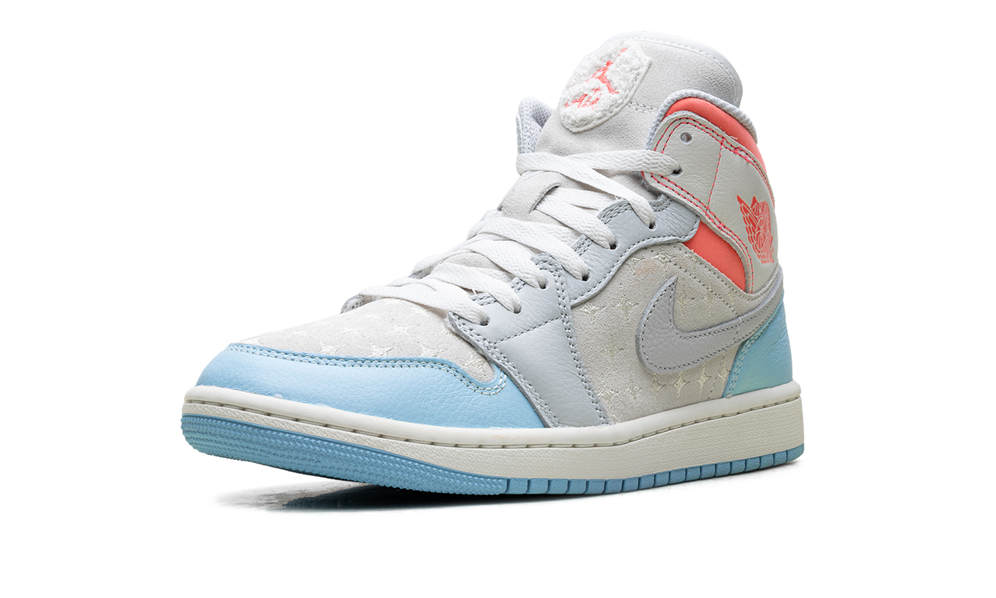 Air Jordan 1 Mid WMNS "White/Light Blue/Pink" IM7420 133