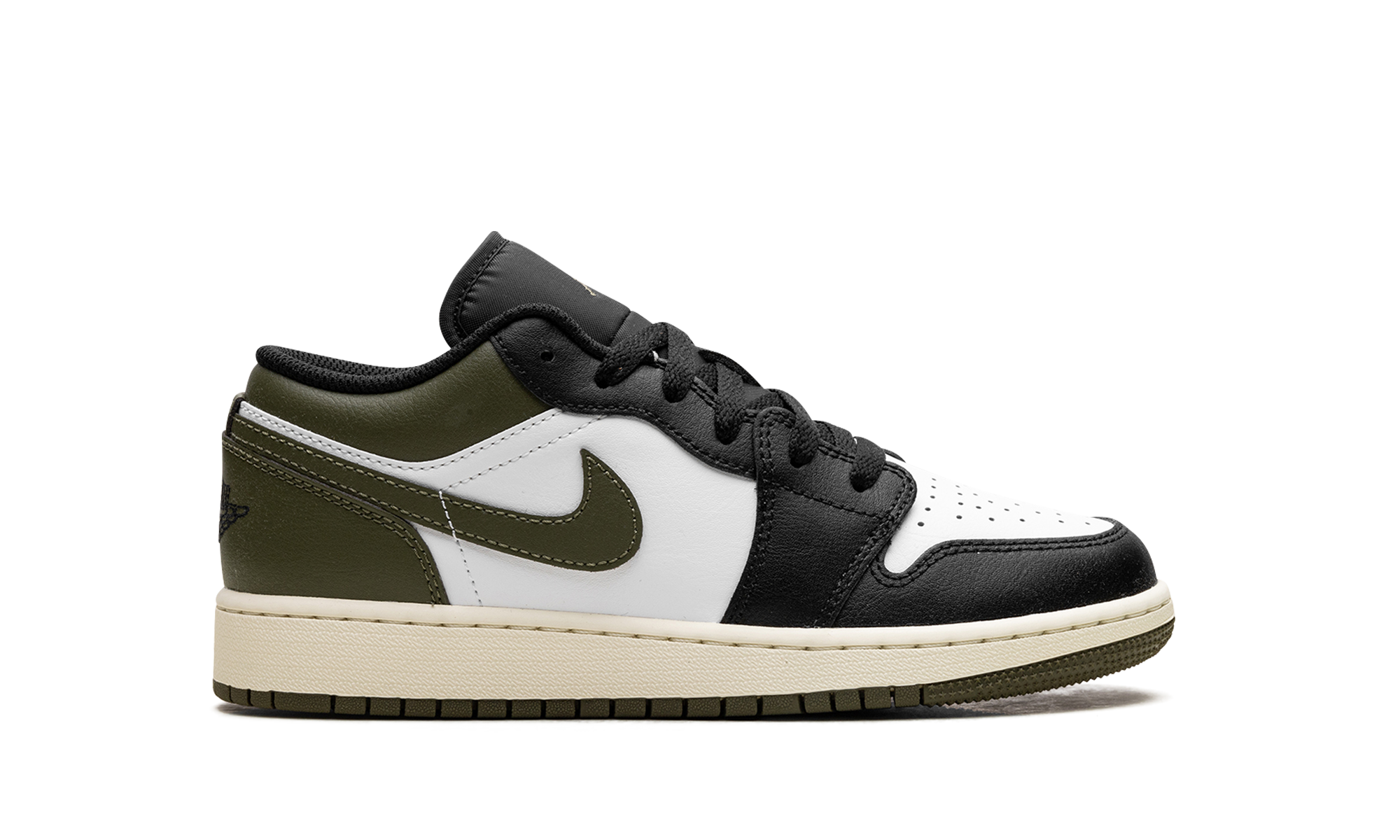 Jordan 1 Low GS "Black Toe Medium Olive" 553560 092