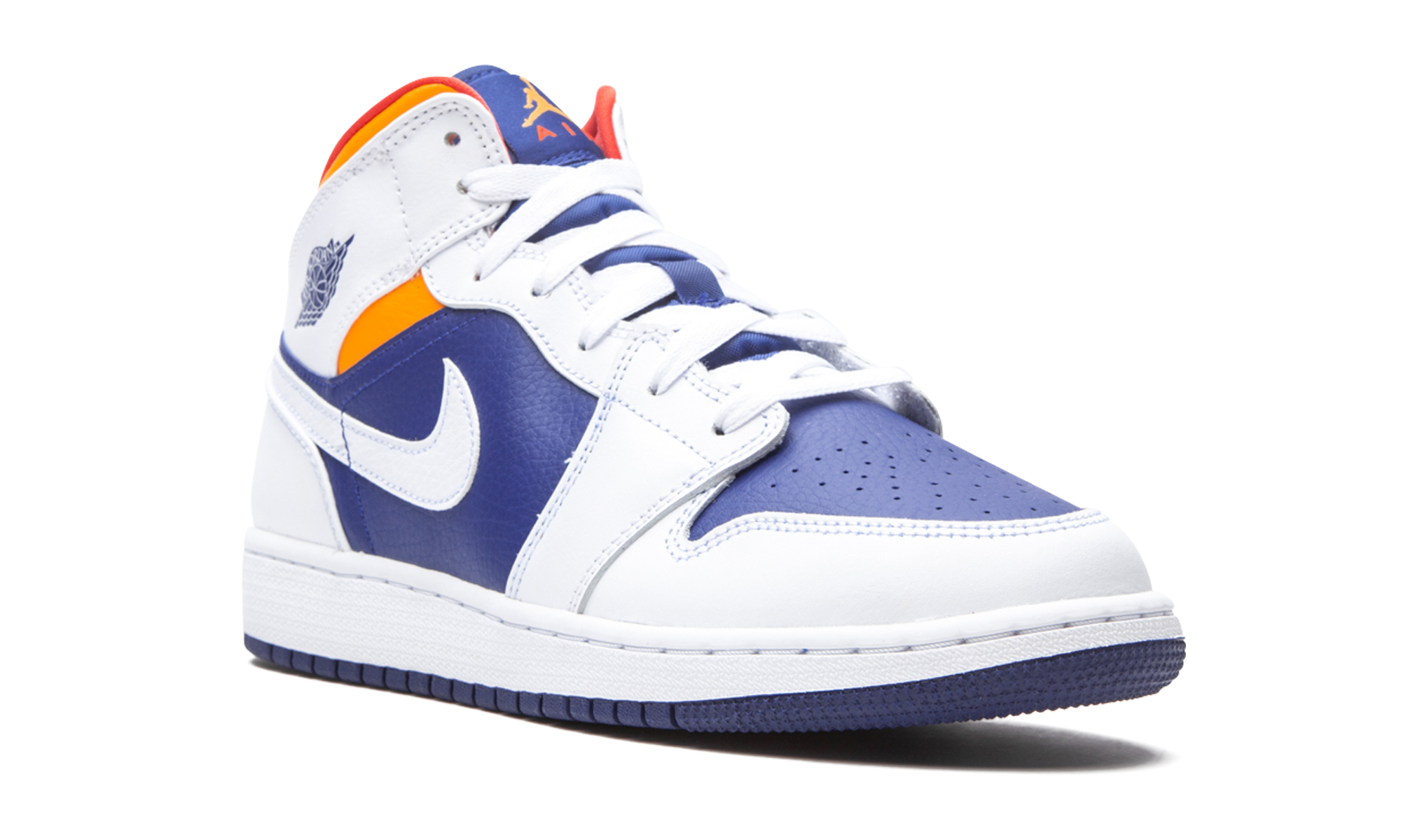 Air Jordan 1 Mid GS "White Deep Royal Blue" 554725 131