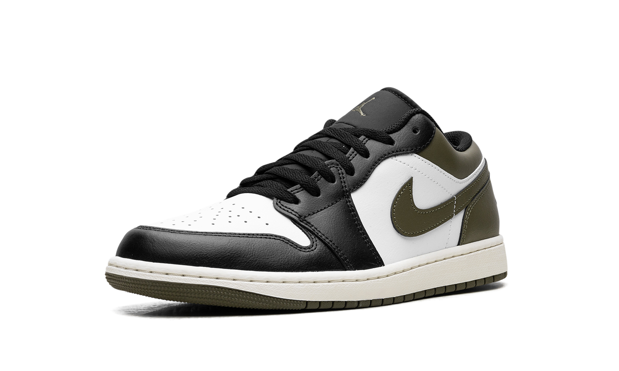 Air Jordan 1 Low "Black Toe Medium Olive" 553558 092