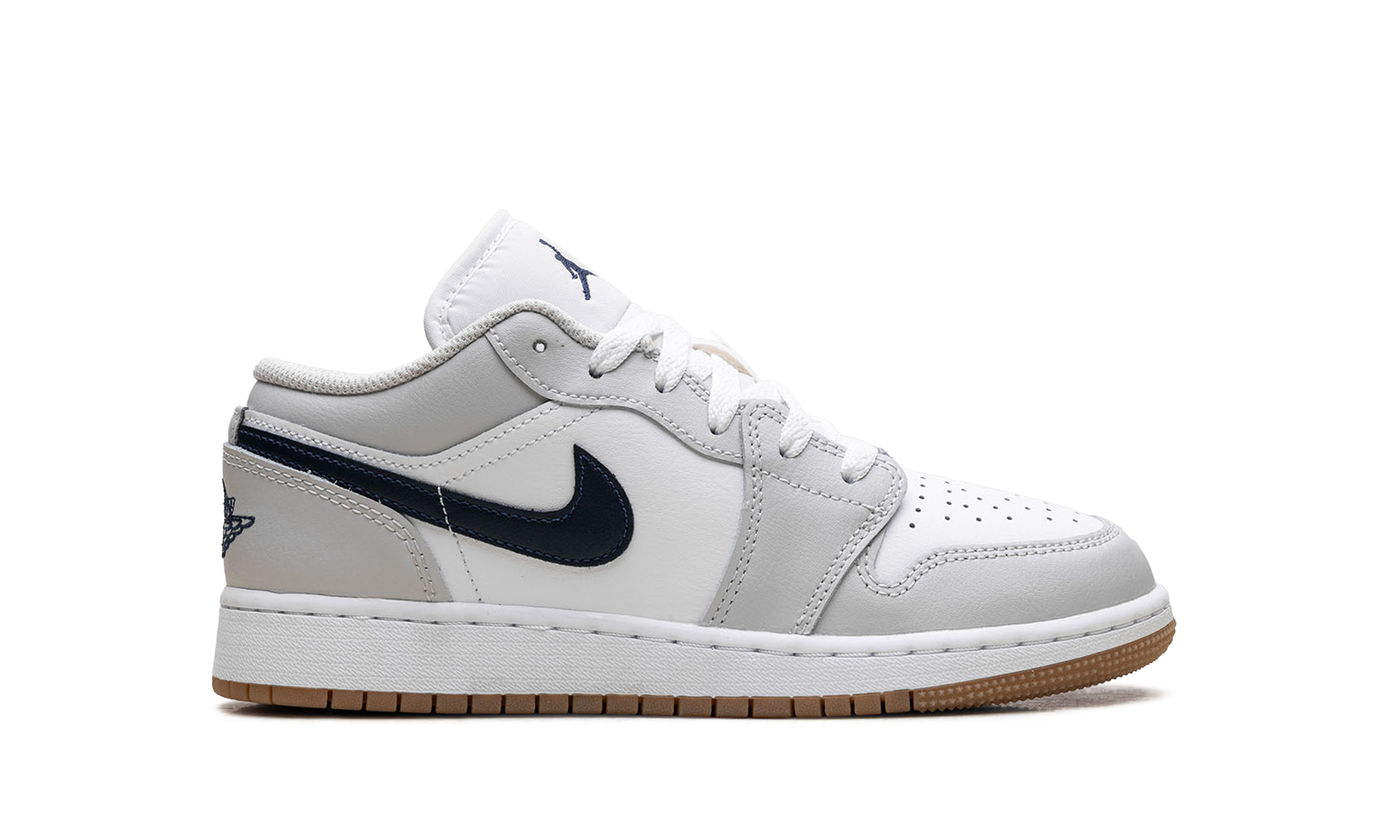 Jordan 1 Low GS "White Neutral Grey Gum Midnight Navy" 553560 146