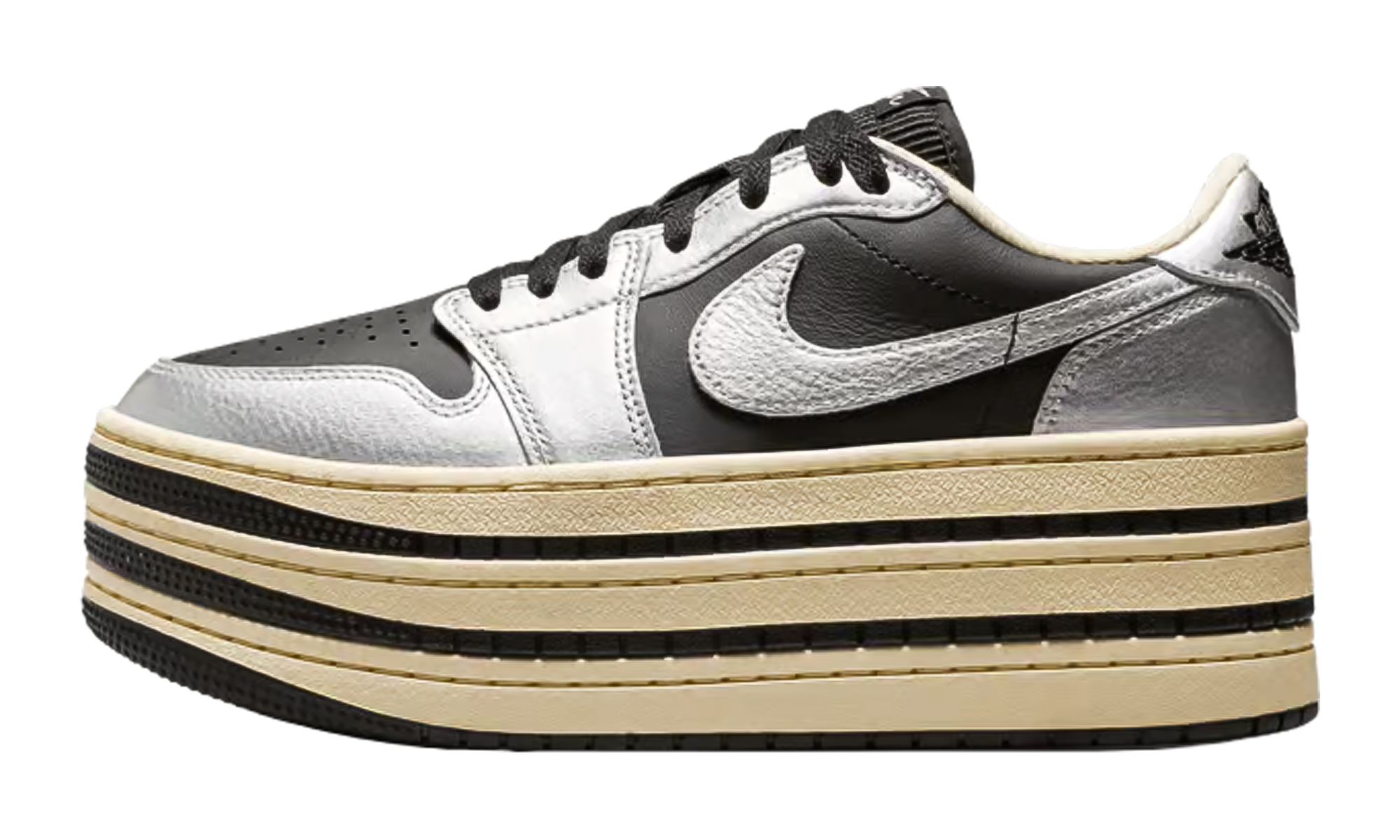 Air Jordan 1 Low Triple Stack WMNS "Metallic Silver / Black" HV8288 001