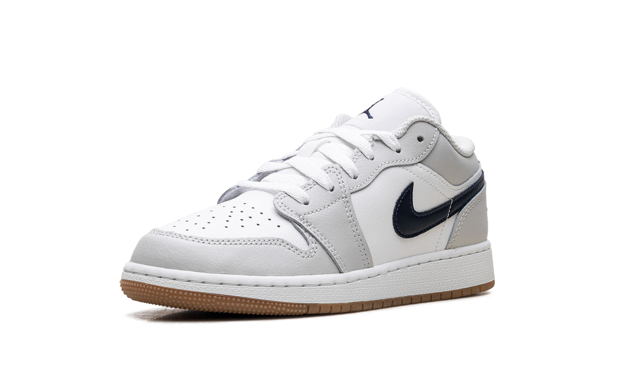Jordan 1 Low GS "White Neutral Grey Gum Midnight Navy" 553560 146