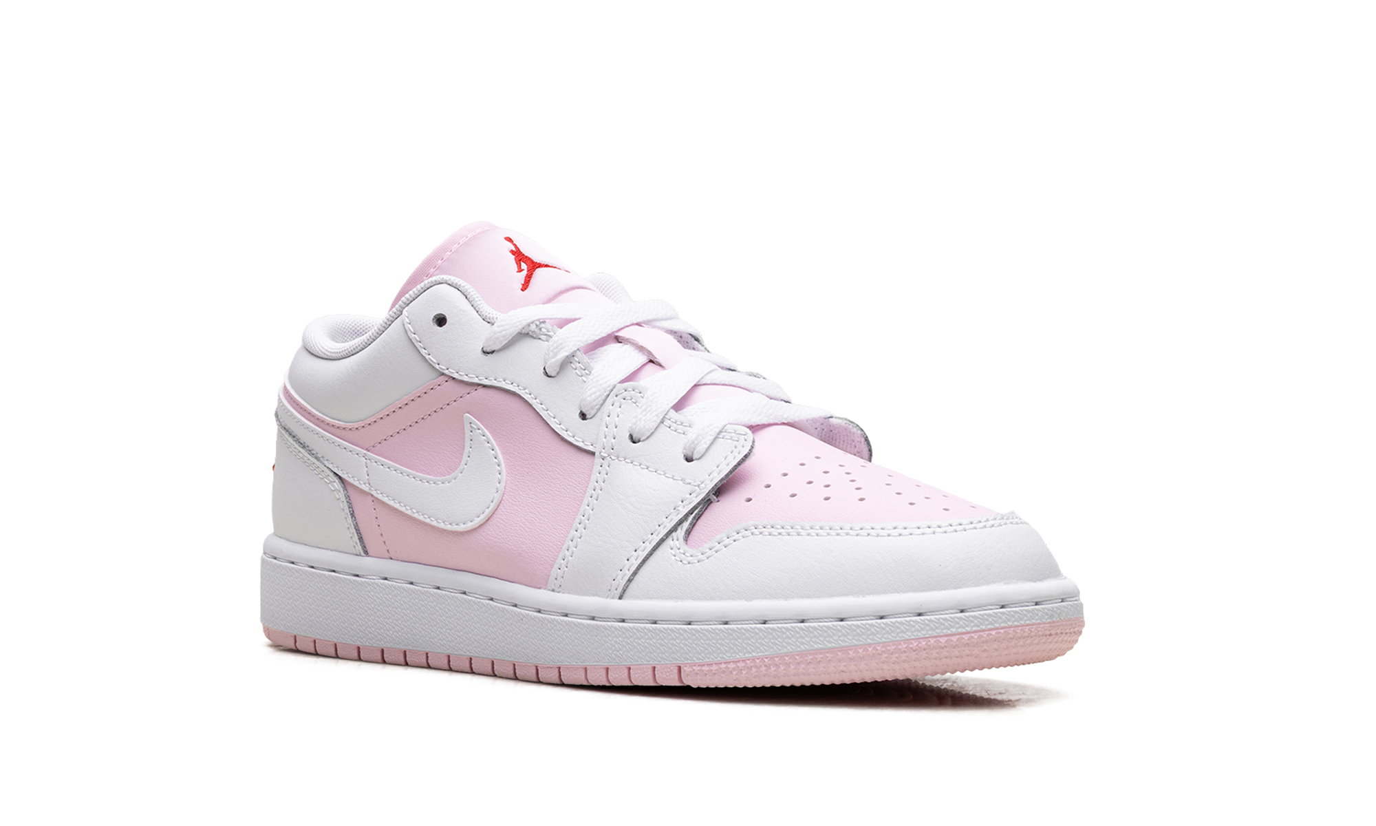Jordan 1 Low GS "Pink Foam Fire Red White" 553560 608