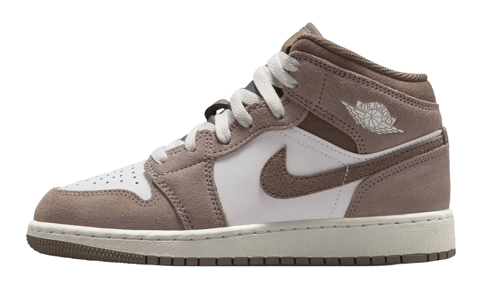 Air Jordan 1 Mid GS "Enigma Stone / Summit White / Olive Grey" DQ8423 003