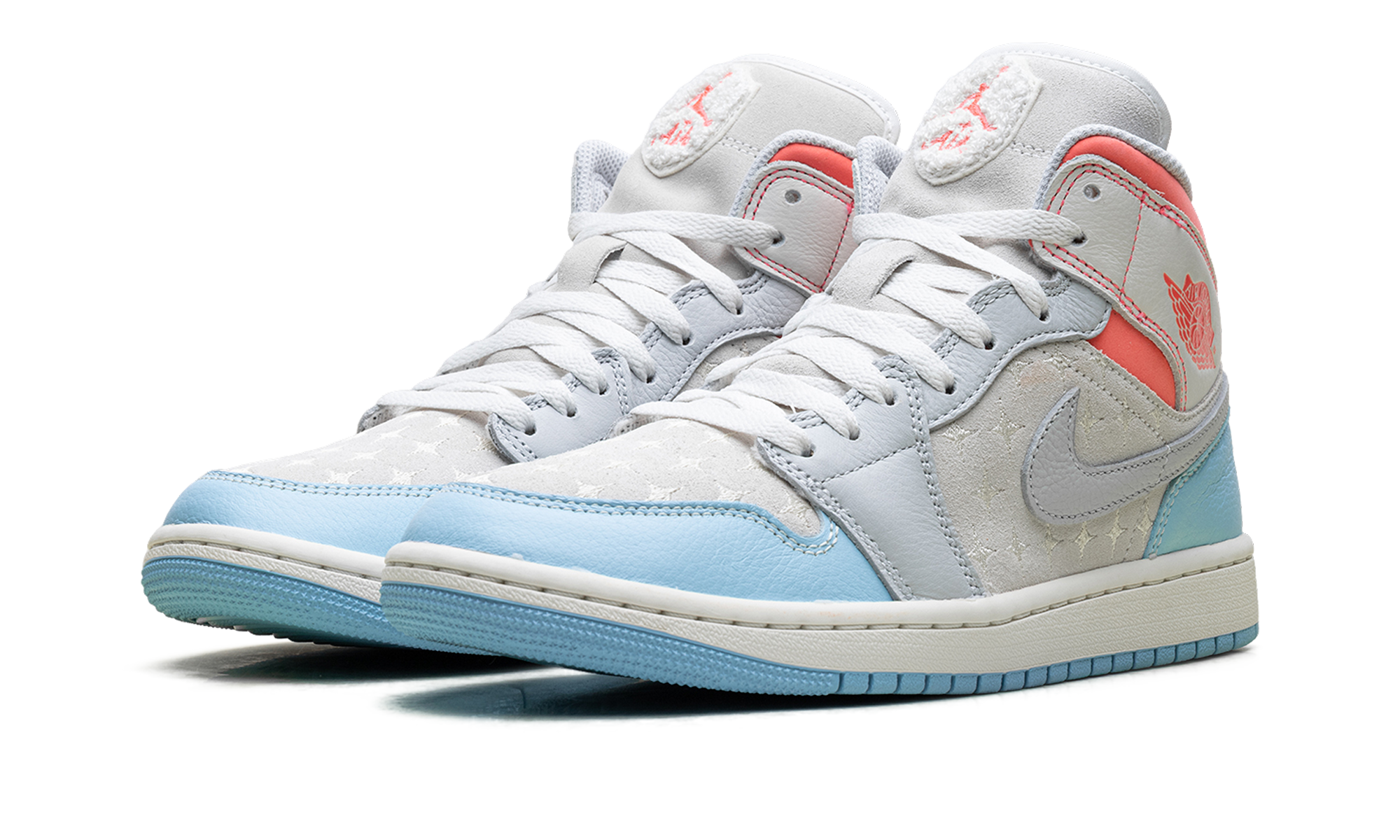 Air Jordan 1 Mid WMNS "White/Light Blue/Pink" IM7420 133