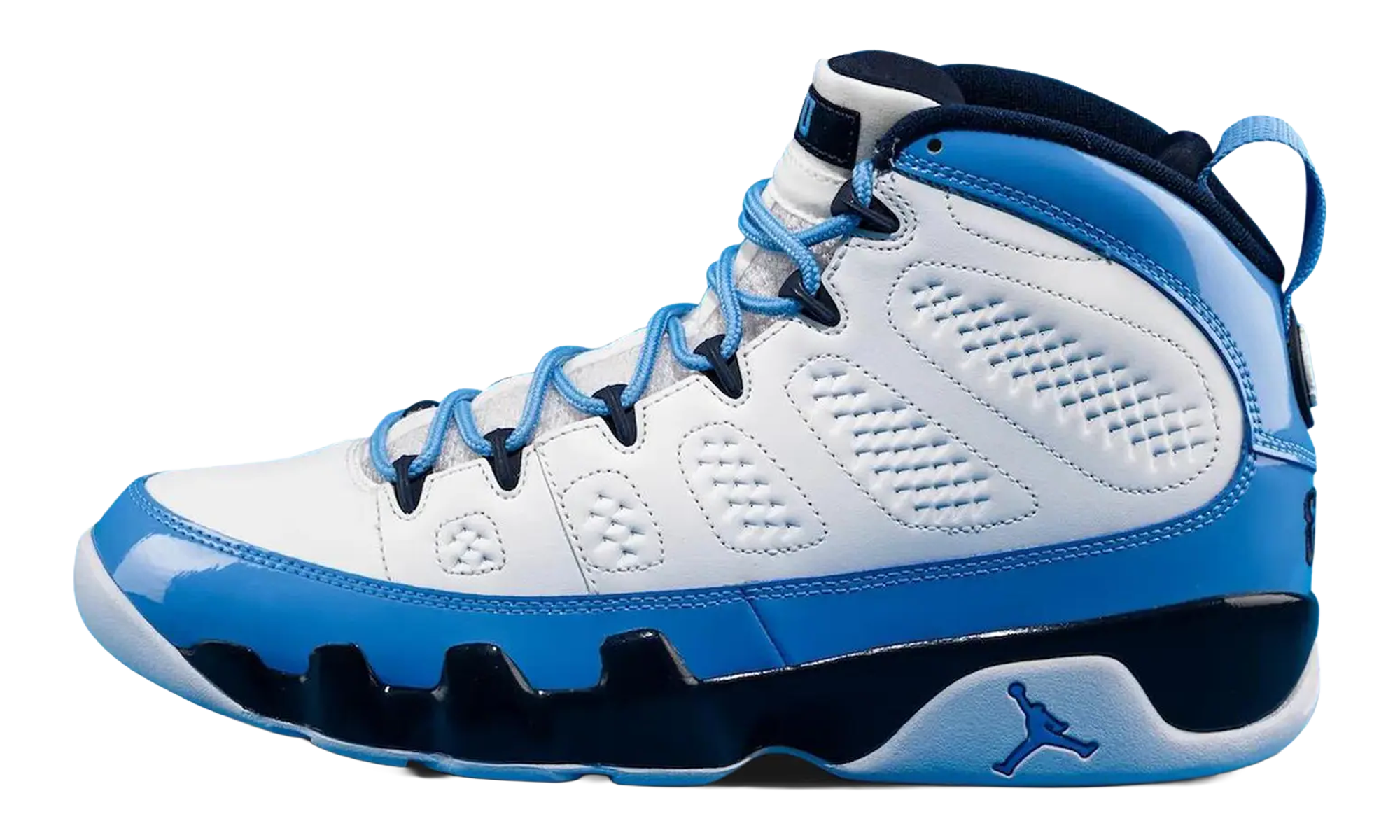 Air Jordan 9 Retro UNC PE "White / University Blue / Midnight Navy" 00002 10000AJ9RUP