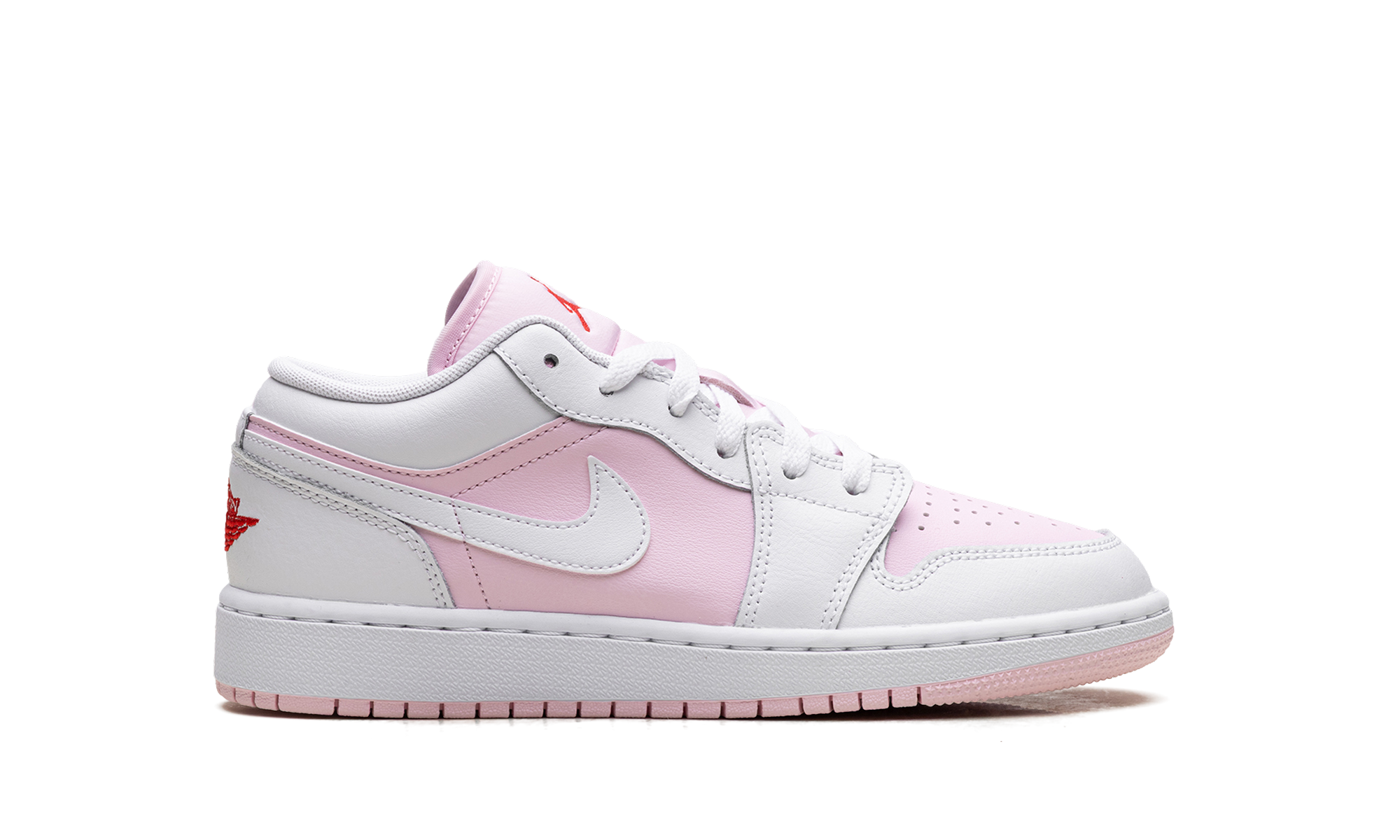 Jordan 1 Low GS "Pink Foam Fire Red White" 553560 608
