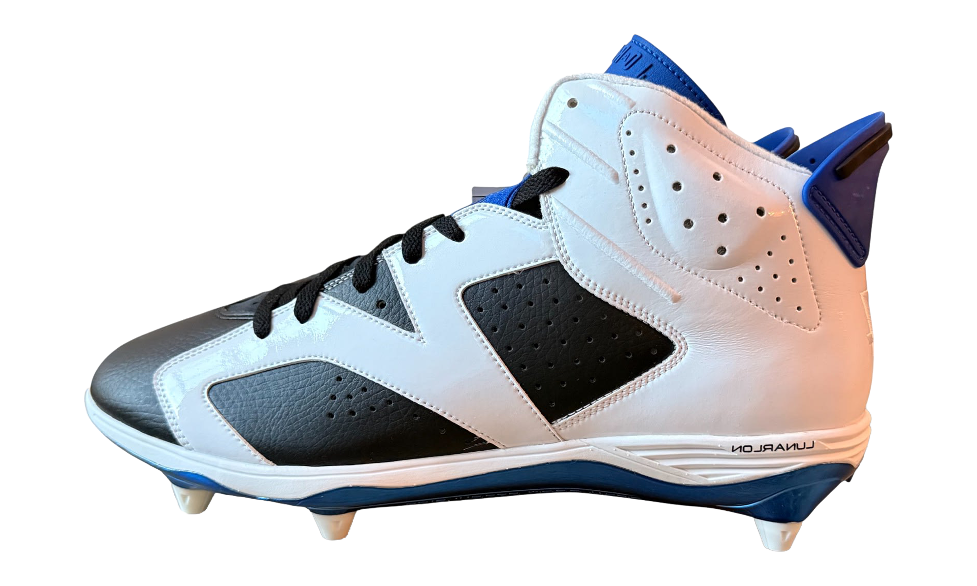 Jordan 6 Detachable Cleats "White / Black-Rush Blue" SU14 MNJDSP 793 D2
