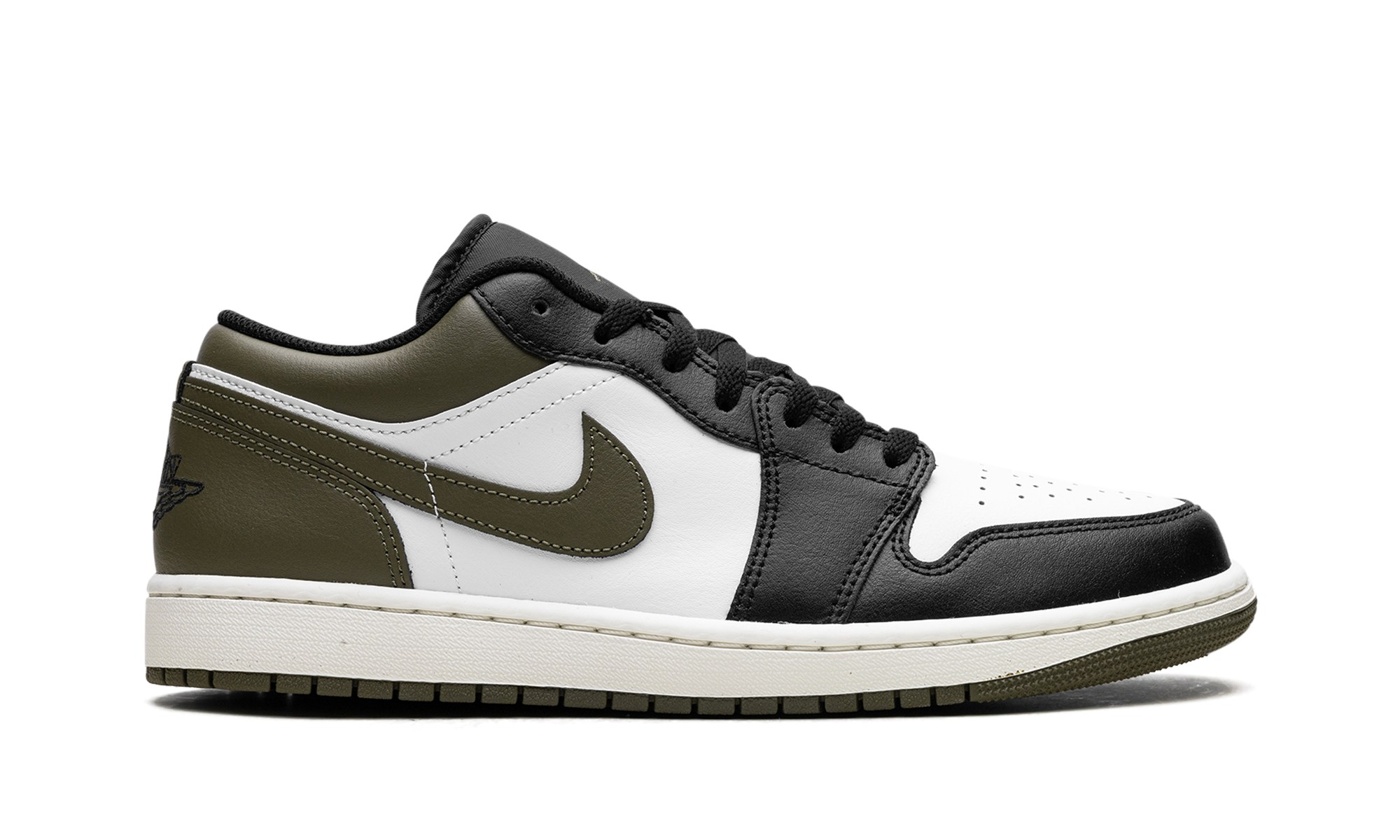 Air Jordan 1 Low "Black Toe Medium Olive" 553558 092