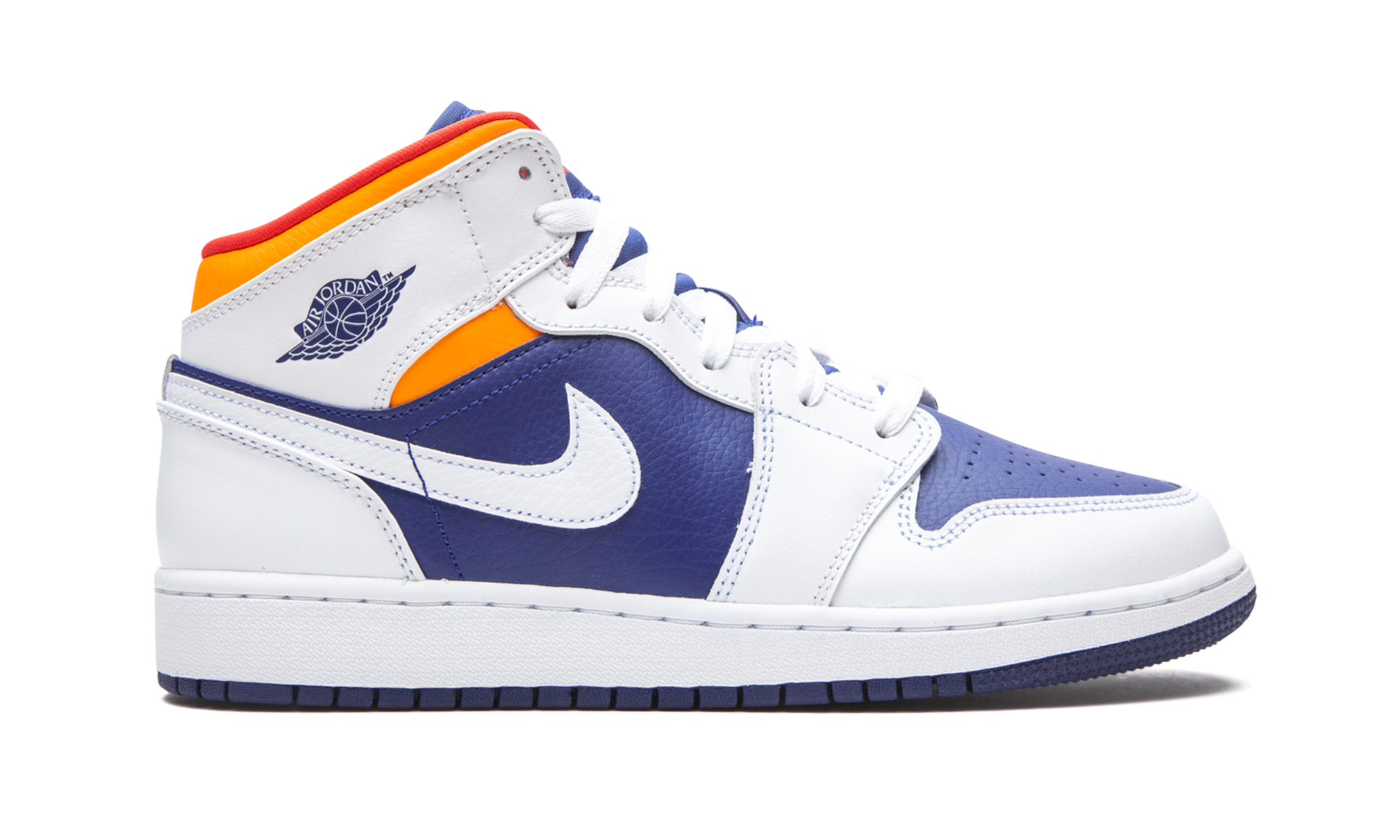 Air Jordan 1 Mid GS "White Deep Royal Blue" 554725 131