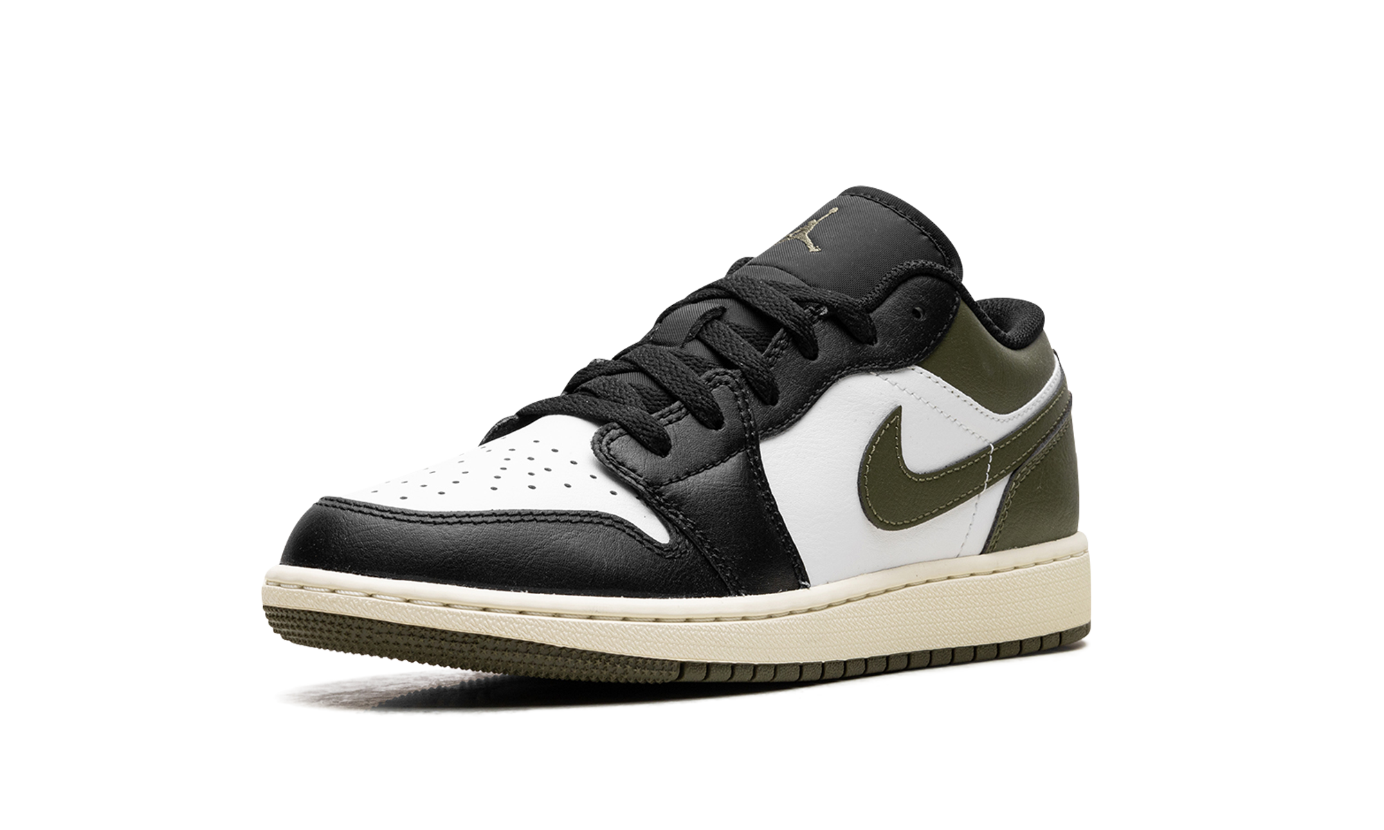 Jordan 1 Low GS "Black Toe Medium Olive" 553560 092
