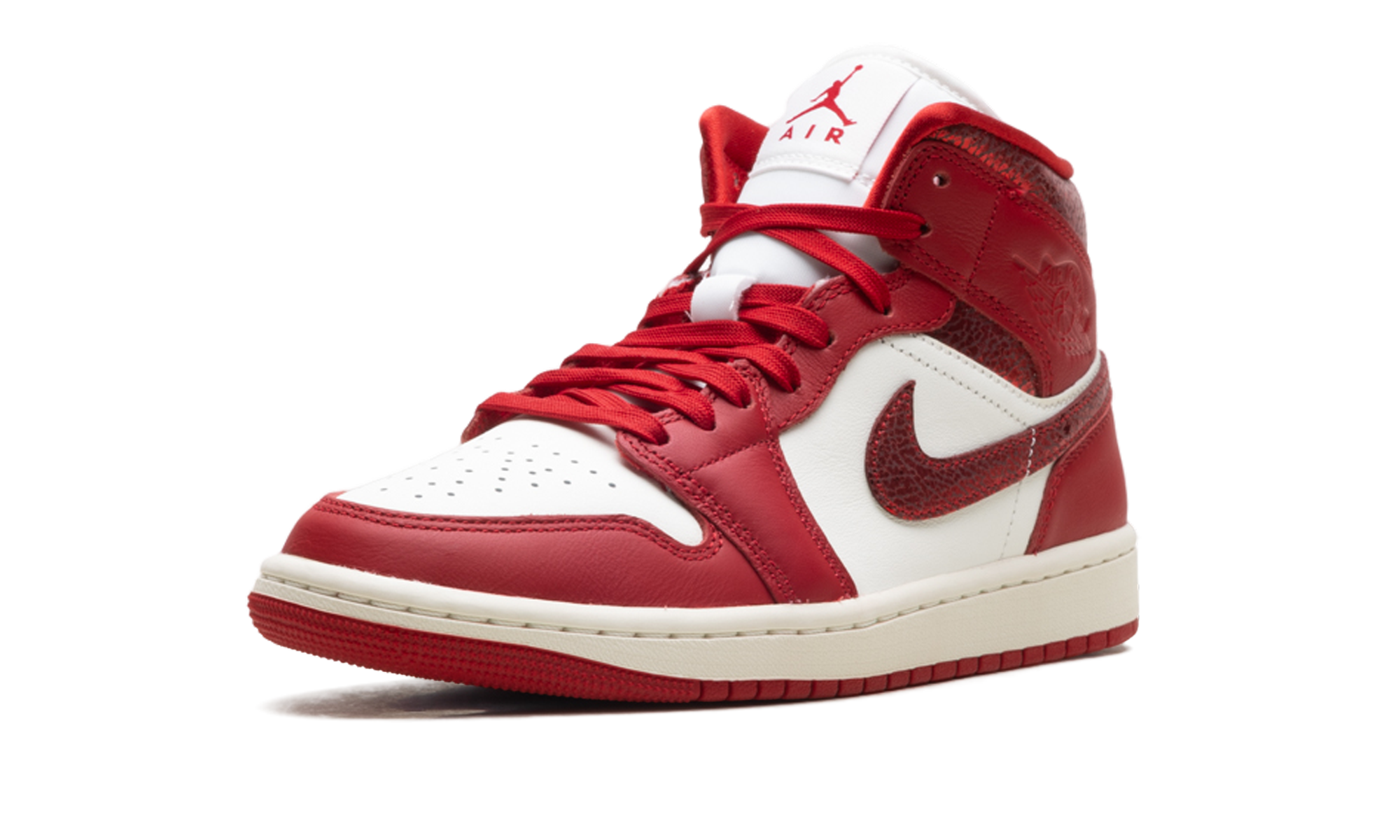 Air Jordan 1 Mid WMNS "Red Cracked Leather" HJ9337 106