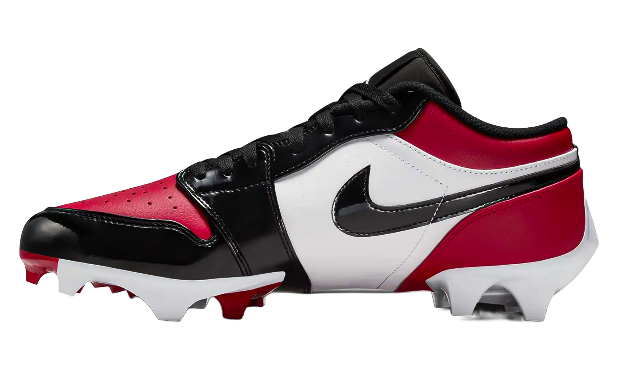 Air Jordan 1 Low TD Cleat Patent "Bred Toe" FJ6245 601