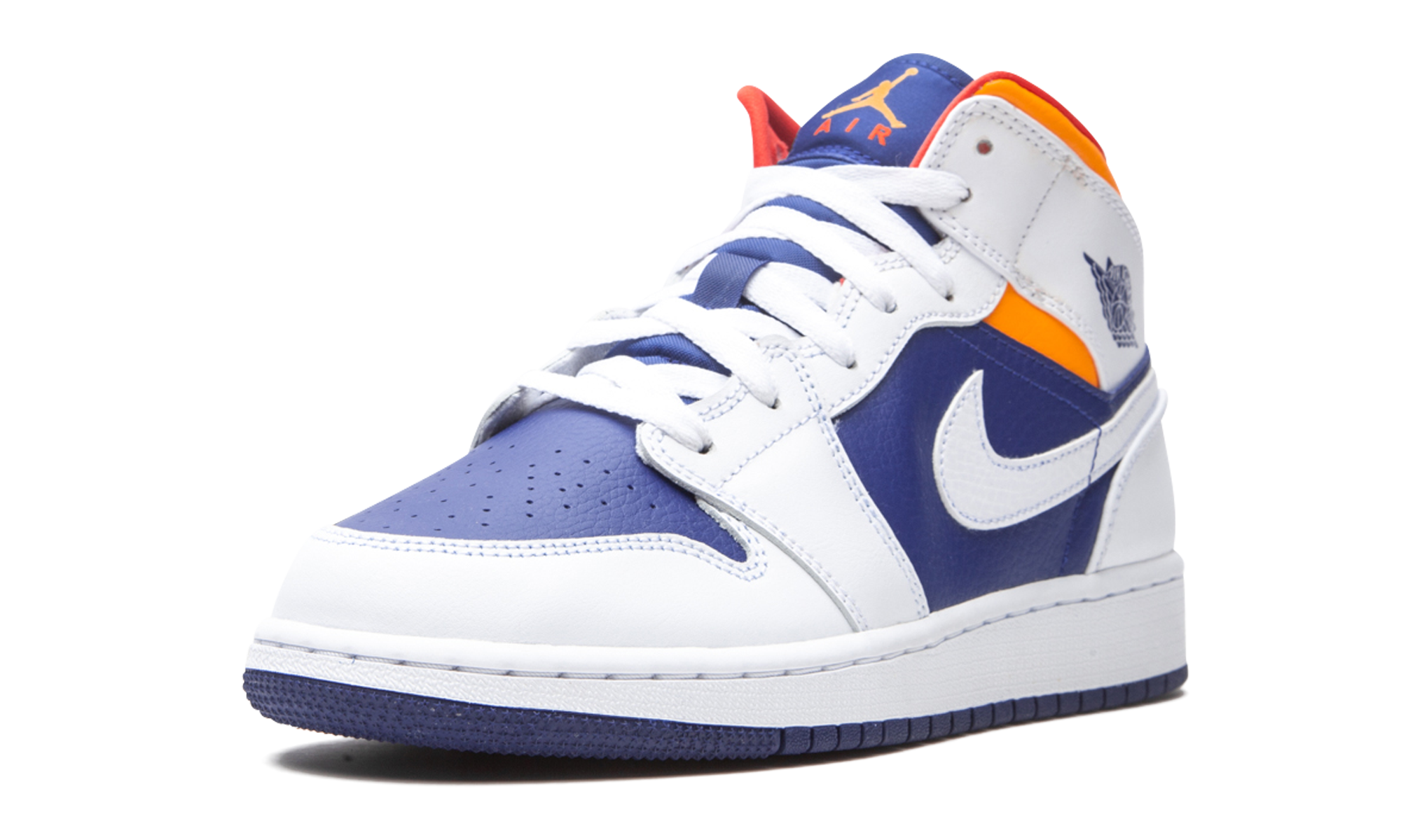 Air Jordan 1 Mid GS "White Deep Royal Blue" 554725 131