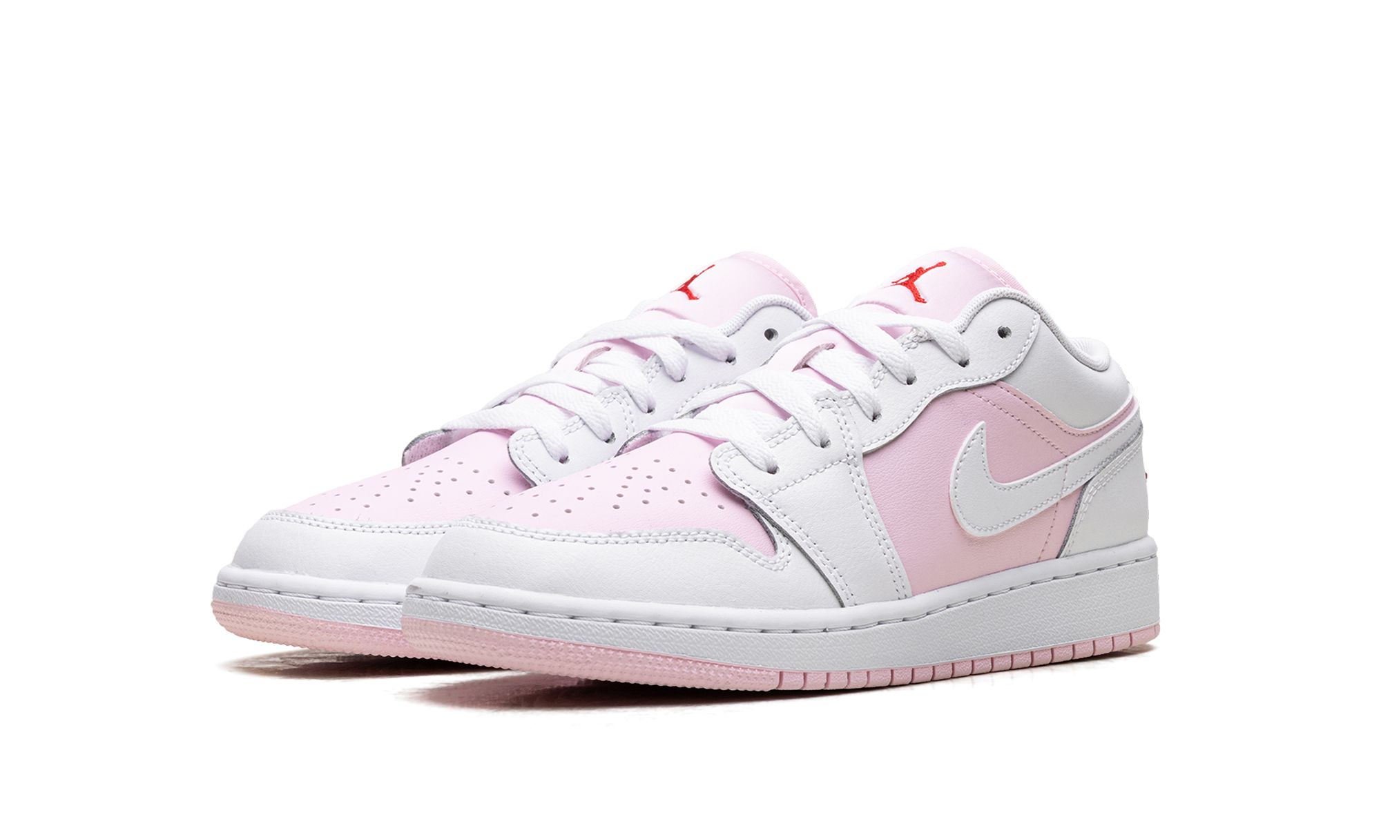 Jordan 1 Low GS "Pink Foam Fire Red White" 553560 608